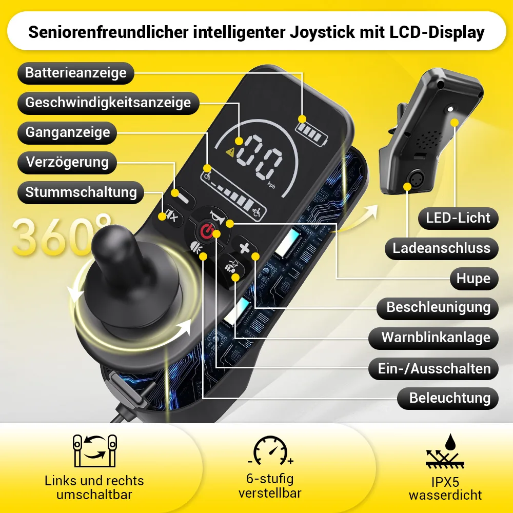 Elektrorollstuhl bis 136 kg Zuladung - Seniorenroller G10 - elektrischer Mobilitätsroller E-Rollstuhl klappbar