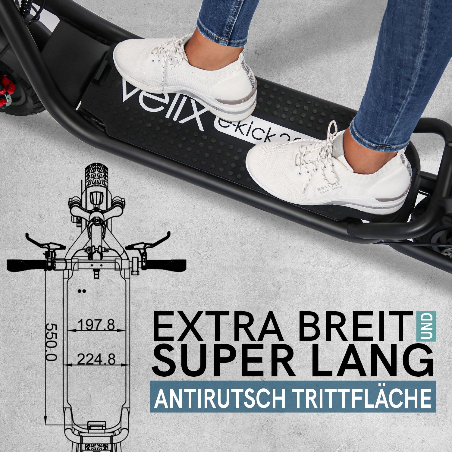 Velix E-Kick 20 km/h Pro, 350 Watt Elektroroller ab 14 Jahren - Elektroscooter klappbar, herausnehmbarer Lithium Akku