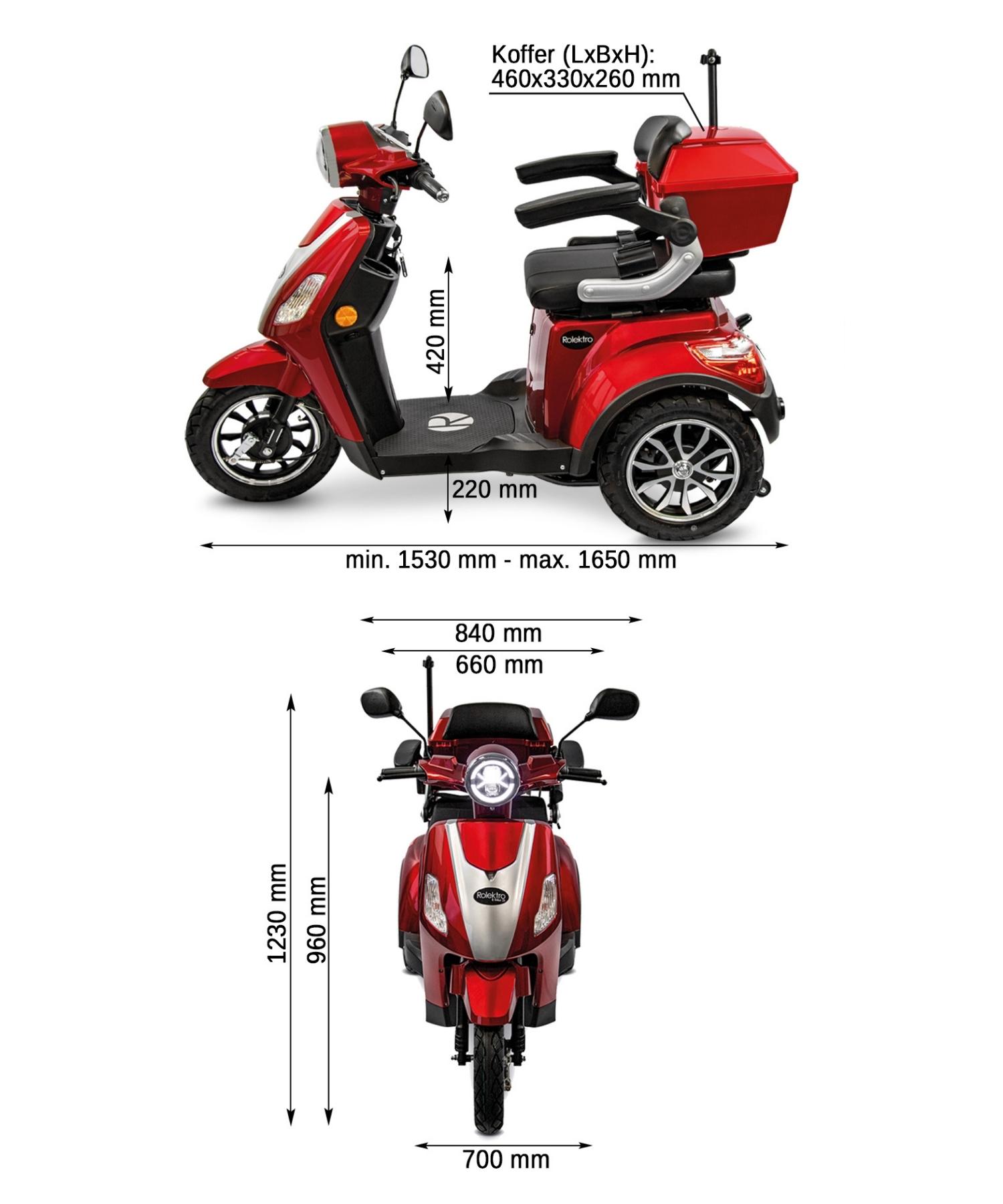 Rolektro E-Trike 15 V.2 Blei-Gel - 3 Rad Elektro Seniorenmobil bis 15 km/h