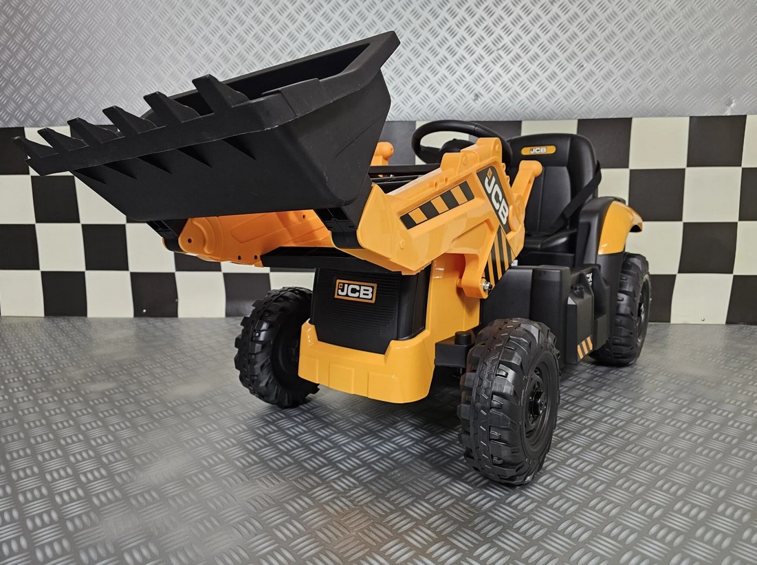 Elektro Kinderbagger - Elektrobagger JCB mit Schaufel, Schaufelbagger, Kinder Einsatzfahrzeug, Traktor