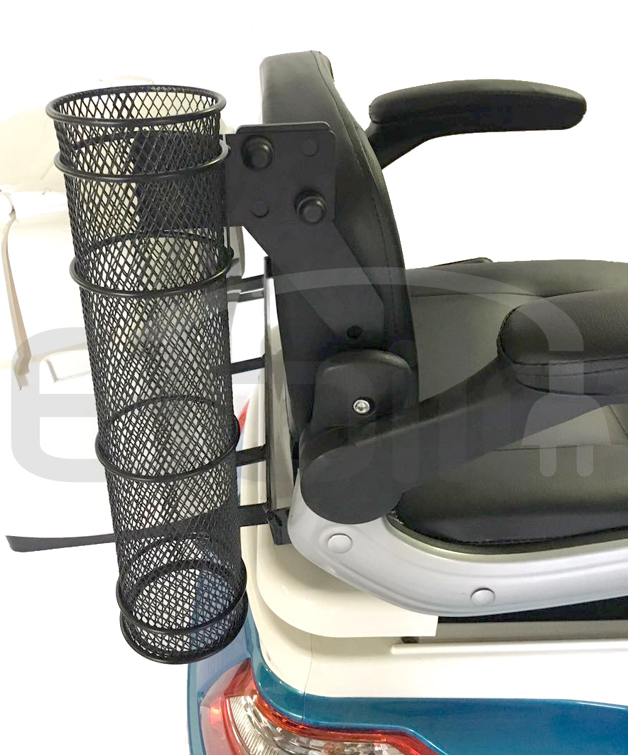 Stockhalter für Seniorenmobil - Befestigung Armlehne, Halterung für Gehstock, Gehhilfenhalter