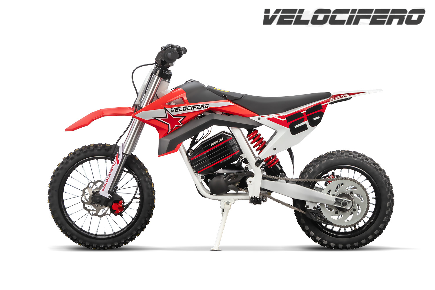 Elektro-Kinderbike, Velocifero Enduro Bike 14/12 Eco midi Kinder Dirtbike 1000W 60V Lithium, Elektromotorrad, Kindermotorrad