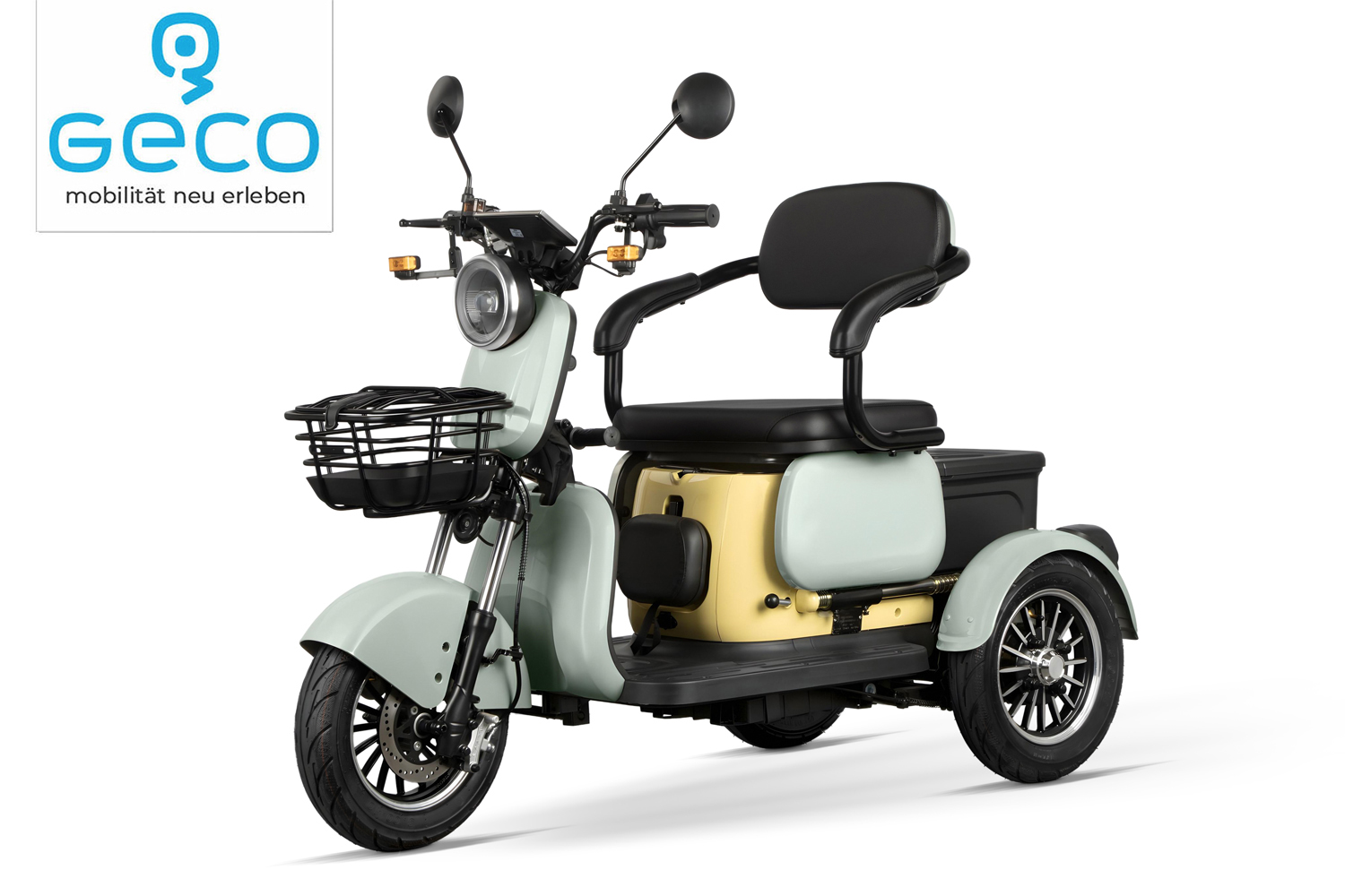 Elektromobil Geco Senio CX2 R110 1000 Watt 60V, Dreirad mit 25 km/h, Seniorenmobil als Zweisitzer, E-Dreirad