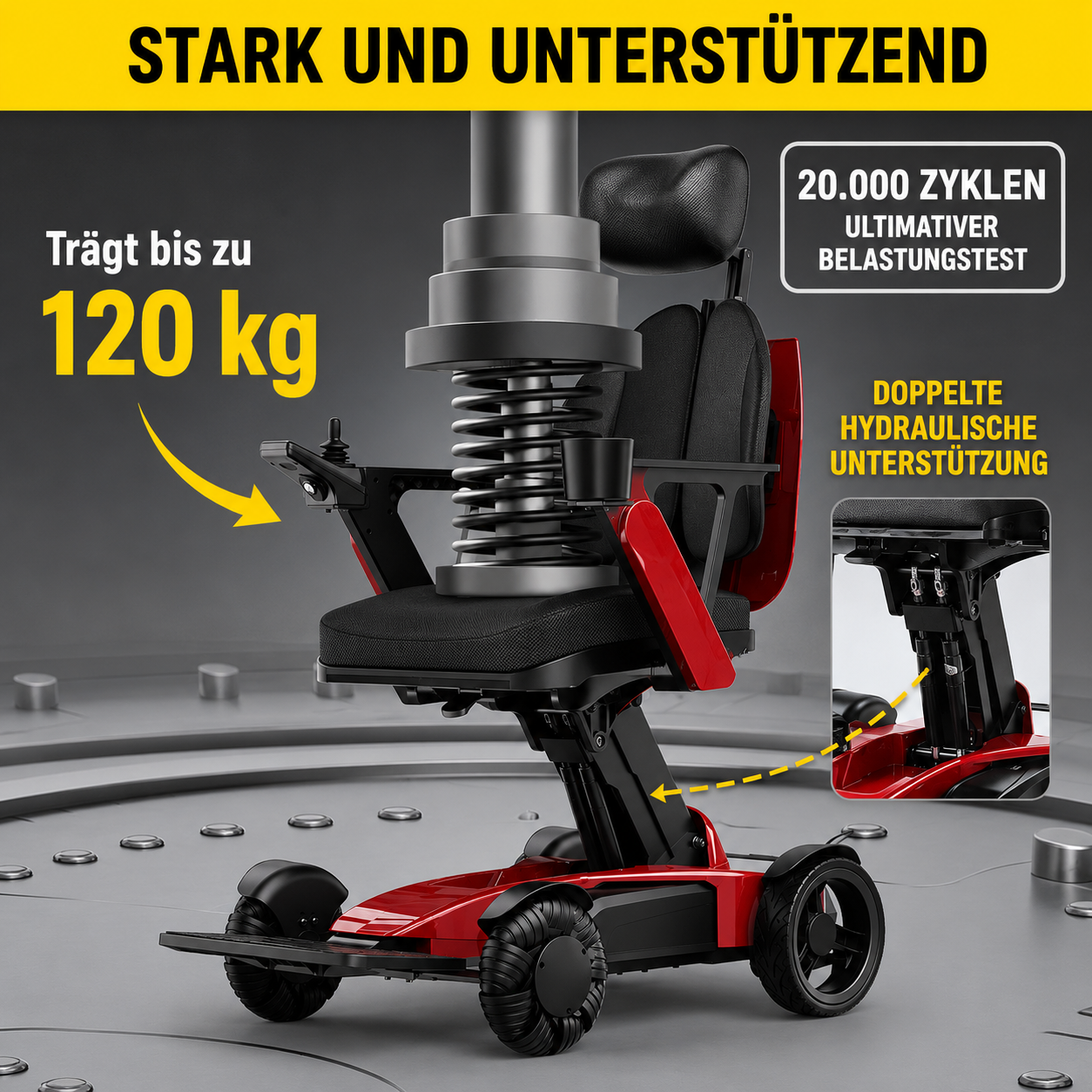 Elektrorollstuhl mit höhenverstellbarem Sitz - Seniorenroller L10 - elektrischer Mobilitätsroller E-Rollstuhl klappbar