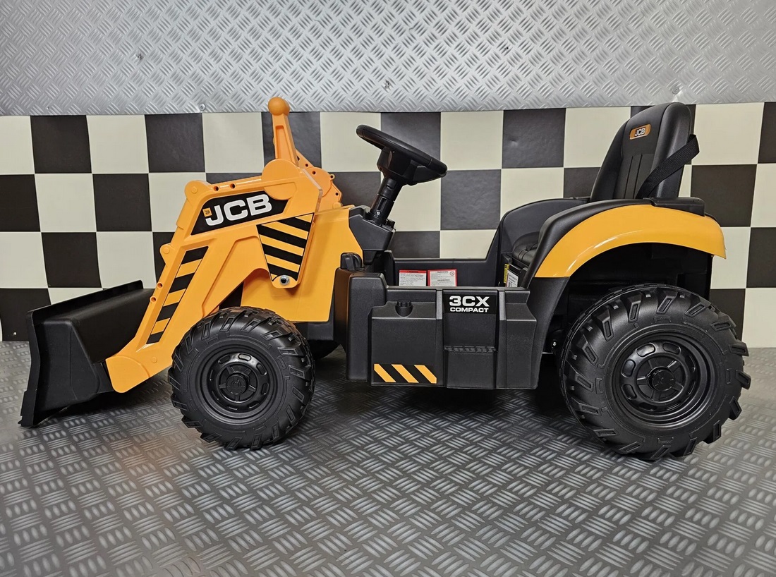 Elektro Kinderbagger - Elektrobagger JCB mit Schaufel, Schaufelbagger, Kinder Einsatzfahrzeug, Traktor