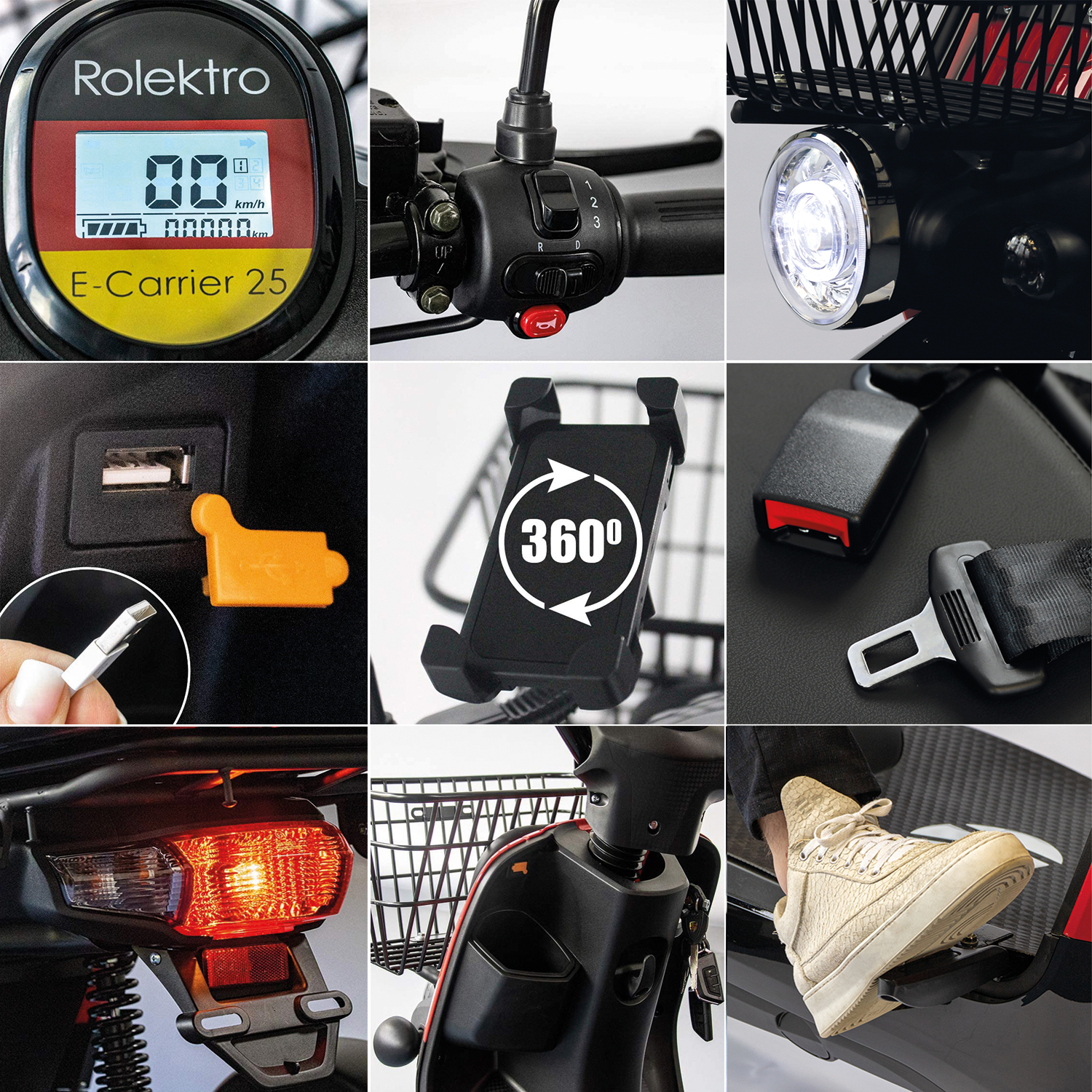 Rolektro E-Carrier 25 V.2 als Liefermobil, mit oder ohne Koffer, 2 Akku-Varianten