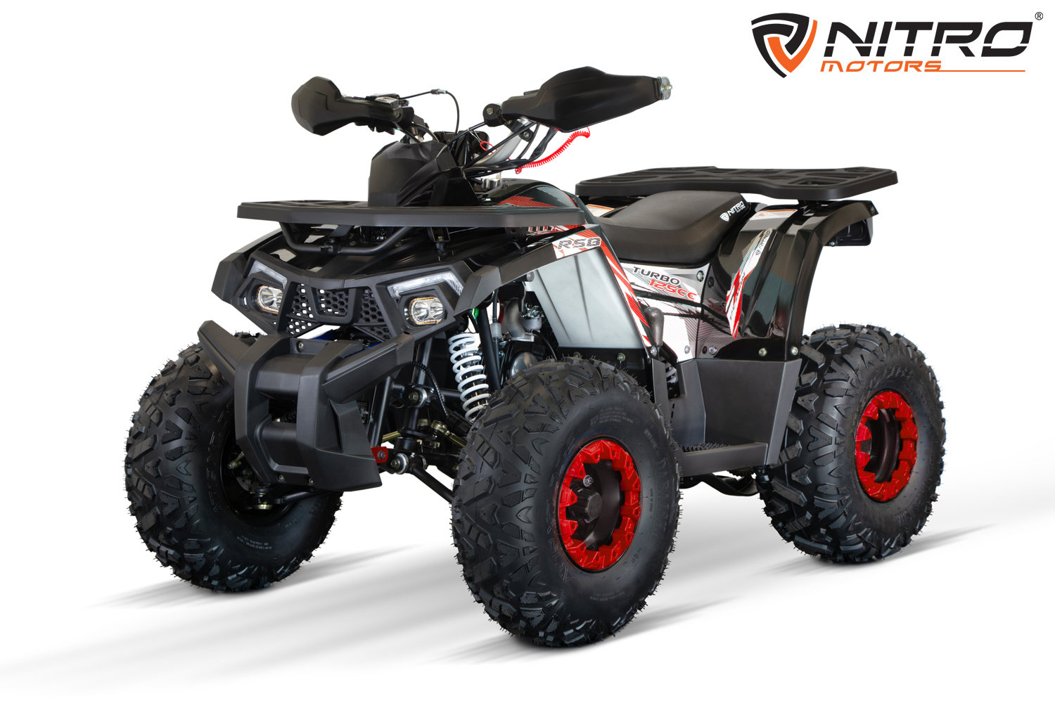 Nitro Motors Quablo Turbo RS8-3G Platin midi Quad 125cc 8 Zoll 3-Gang Semi Aut.+ RG, Benzin-Kinderquad, Quad für Kinder
