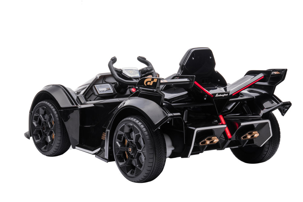 Elektroauto für Kinder, Lamborghini GT HL528 Schwarz, Kinderfahrzeug zum selbst Fahren