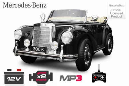 Oldtimer Elektro Kinderauto - Lizenz Kinder Elektro Auto Mercedes 300S 2x 35W