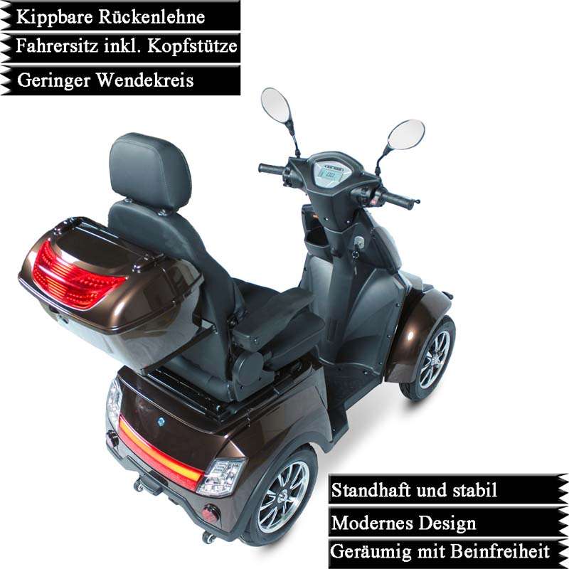 Elektromobil 4 Räder ECO ENGEL 530, 4-Rad Roller für Senioren, 25 km/h, 1000 Watt, Elektro-Seniorenfahrzeug