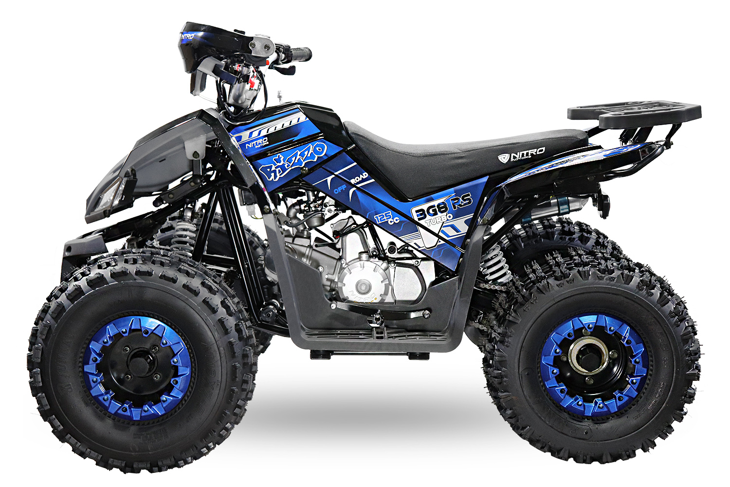 NITRO MOTORS 125cc midi Kinder Quad Rizzo RS8-3G Platin - Benzinquad für Kinder 8 Zoll, LED, Digital Tacho