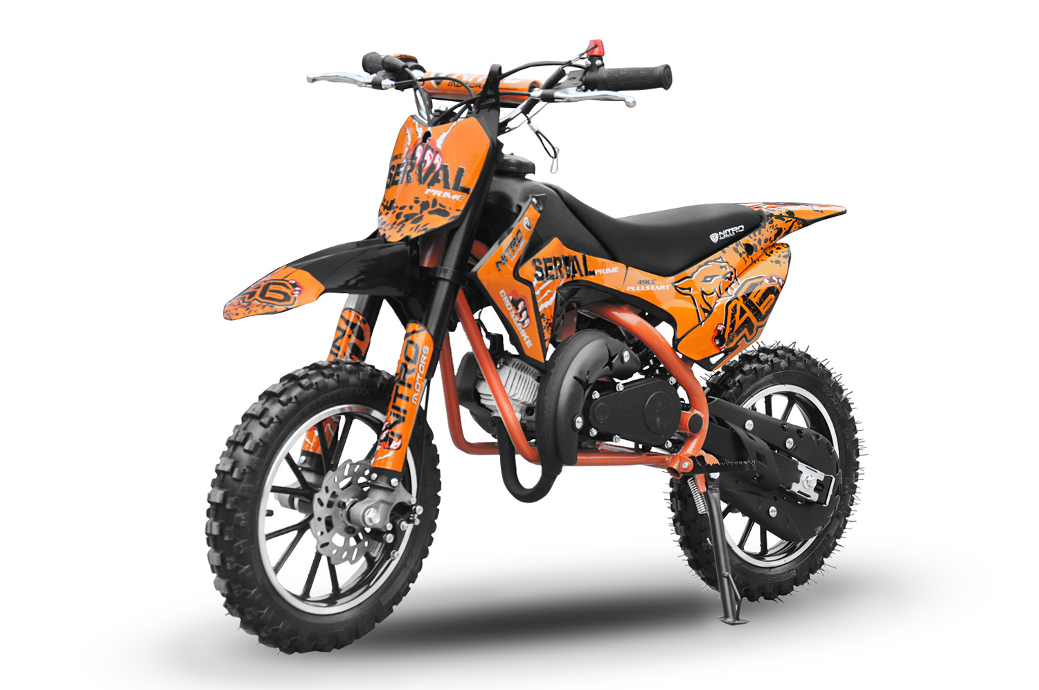 NITRO MOTORS 49cc mini Kinder Dirtbike Serval PRM 10 Zoll, Kinder Benzin-Motorrad, Kinder Crossbike