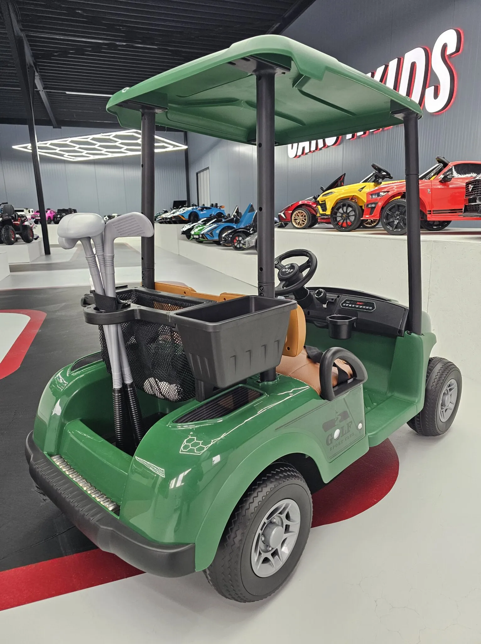 Elektrokinderfahrzeug Golf Kart, Elektroauto Golf Buggy für Kinder, Elektrofahrzeug mit Dach für Kids