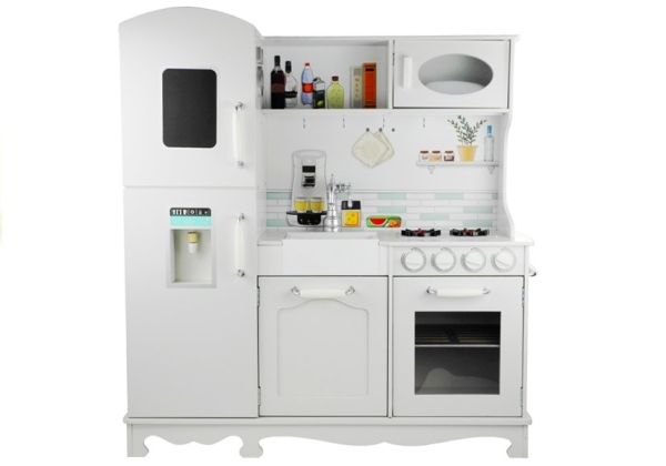 Holzküche Nela Weiß - Mit Kühlschrank und Backofen - Kinderküche