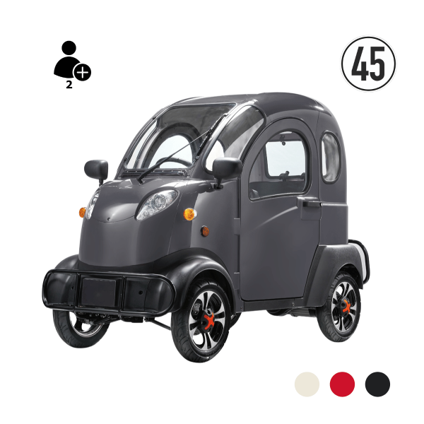 E-Auto 45 km/h - E-Car V-Max, Vollkabinen Elektroauto, Seniorenauto, 4 Rad Elektro-Auto