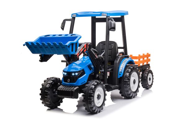 Elektro Kinderfahrzeug, Elektro-Traktor mit Schaufel und Anhänger, Kindertraktor mit 2x120 Watt, Einsatzfahrzeug für Kinder