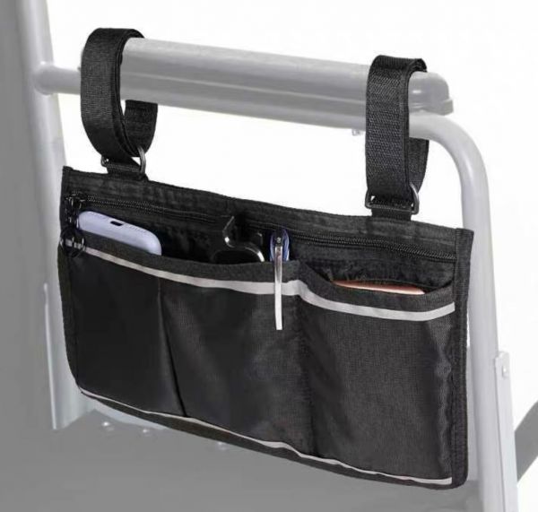 Tasche für Seniorenmobil - Befestigung mittels Klettband an der Armlehne, Seitentasche für Rollstuhl