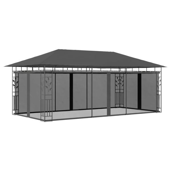 Pavillon mit Moskitonetz 3x3x2,73 m Taupe 180 g/m²