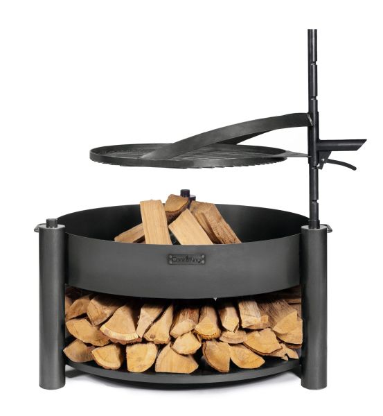 Feuerschale mit Grillfunktion CookKing &quot;Montana X&quot; - Feuerkorb, Feuerstelle aus Stahl mit Grillrost, Wok, Pfanne