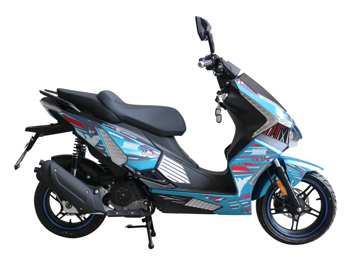 Motorroller Shark 50 ccm, 45 km/h, 2 Rad Roller EURO 5 | Eco-Wheel | Motorroller