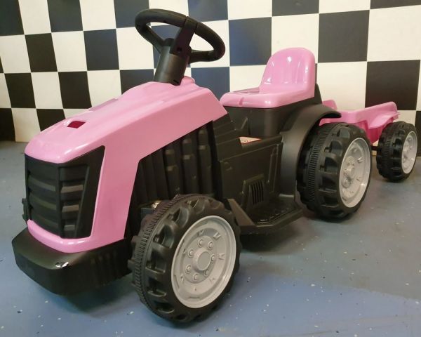 Elektro Kinderfahrzeug Traktor, Kindertraktor mit Anhänger, Elektro-Traktor mit Anhänger max. 3 km/h