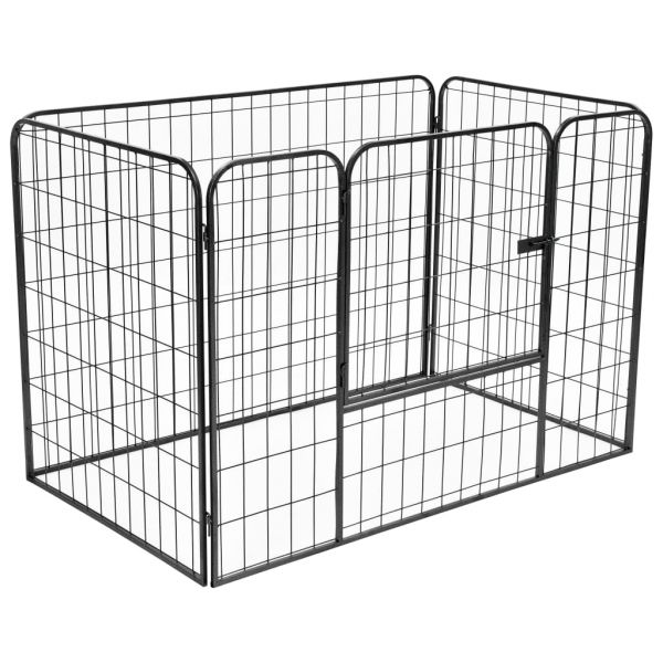 Schwerlast-Laufstall für Hunde Schwarz 120×80×70 cm Stahl