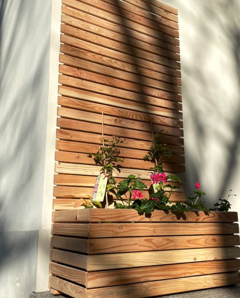 Dimaro Pflanzkasten mit Rankgitter - Holzpflanzkübel in 4 Größen
