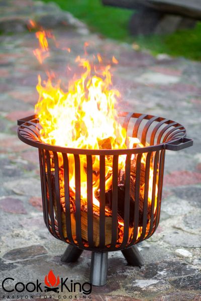 Feuerschale CookKing "Verona" Feuerkorb Feuerstelle aus Stahl Handmade Höhe 55 cm