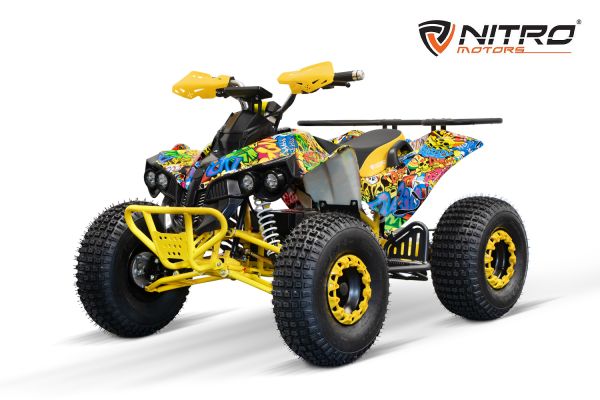 Elektro Kinderquad Nitro Motors Warrior Sport 8 Graffiti Eco Midi Quad 1000W - Wellenantrieb