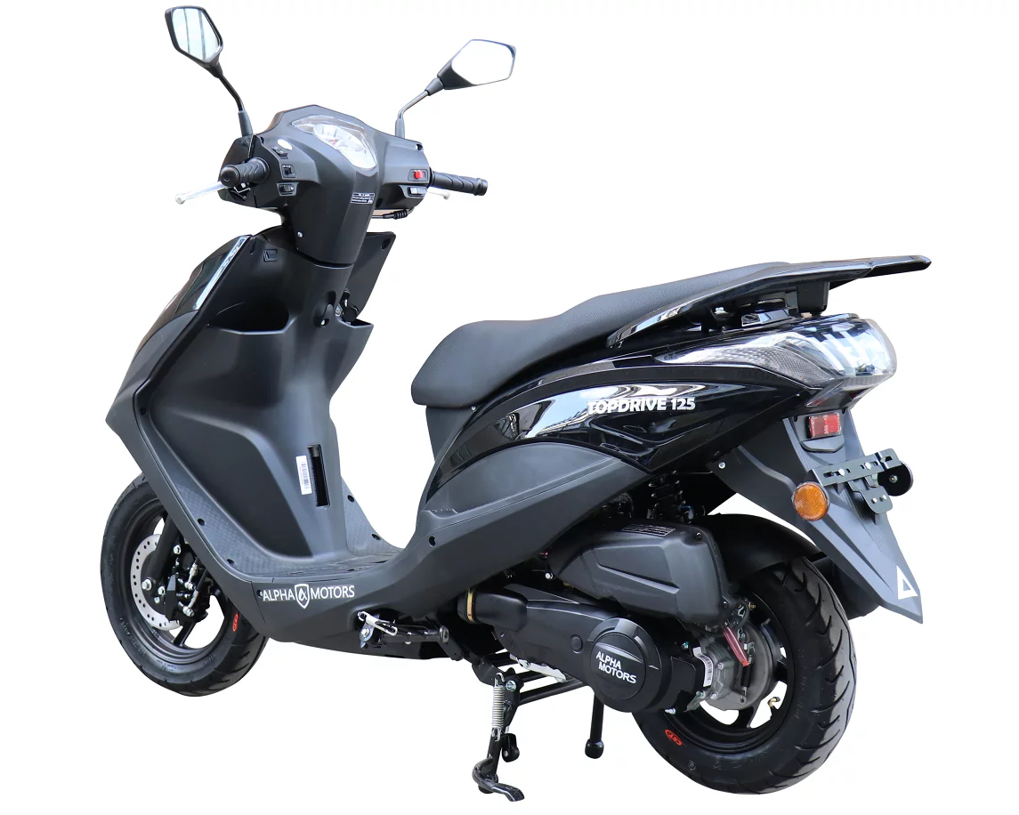 Motorroller Topdrive 125 ccm 85 km/h EURO 5 schwarz, 2-Rad Roller inkl.  Topcase | Eco-Wheel