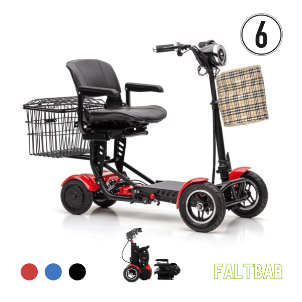 4-Rad E-Seniorenmobil, Vierradscooter - Elektroroller für Senioren, Elektro-Krankenfahrstuhl mit Korb und Tasche