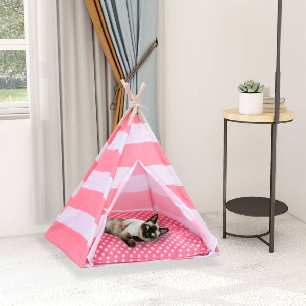 Katzen-Tipi-Zelt mit Tasche Filz Schwarz 60x60x70 cm