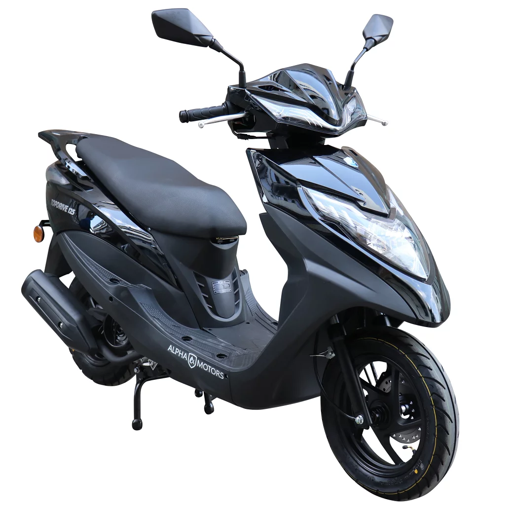 85 ccm schwarz, inkl. Roller Eco-Wheel 125 Topcase km/h Motorroller 2-Rad Topdrive 5 | EURO