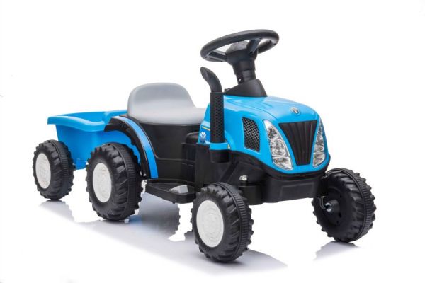 Elektrischer Kindertraktor mit Anhänger, Elektrotraktor zum selbst Fahren, Elektrofahrzeug Traktor mit Anhänger