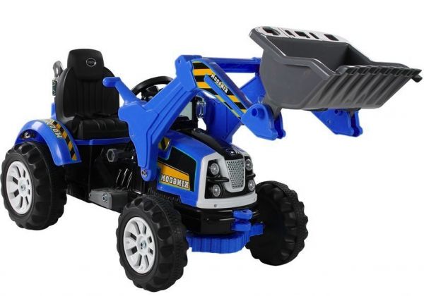 Elektrische Fahrt auf Kinder-Traktor mit Schaufelbagger 3 Farben