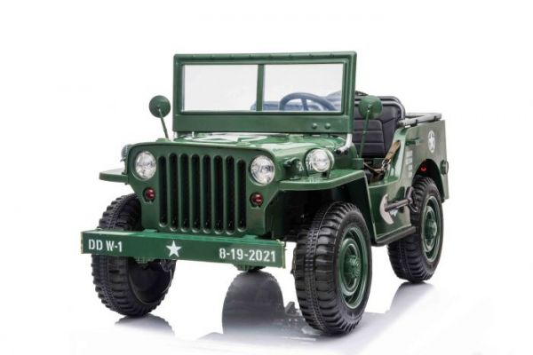 Für 3 Kinder Elektro-Kinderauto ARMY Jeep 4x4 - Kinderfahrzeug 3 Sitzer